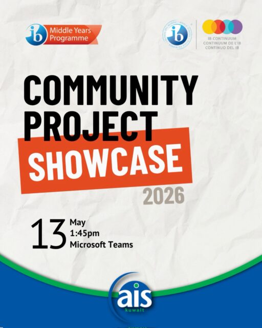 It’s time to celebrate our Grade 8 students! 🎉 
The AIS community is invited to join us virtually for the 2026 Community Project Showcase. Our students have worked incredibly hard this year to make a positive impact, and we are so excited to share their achievements with you.🥳

Please check your email and bio for the official Teams link to join the showcase. We can’t wait to see you there!

#aisq8 #mypshowcase #communityproject2026