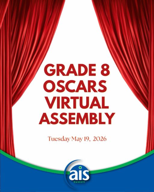 Our annual Grade 8 Oscars Assembly is going VIRTUAL this year on May 19 at 10:00 AM 🏆
You nominated. You voted. Now it’s time to see who takes home the awards for both students AND teachers!
Get ready for a celebration of everything that makes our Middle School amazing🤩

Grade 8 students will receive the meeting link on May 18.

Let’s celebrate our Grade 8 stars in true Oscars style! 🍿✨

#aisq8 #aisq8ms